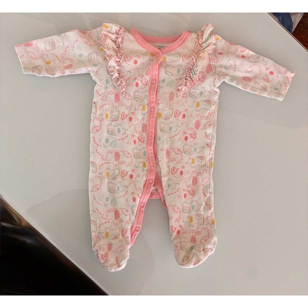 Kyle & Deena Baby Girl Elephant Footed Sleeper – 0–3 Months